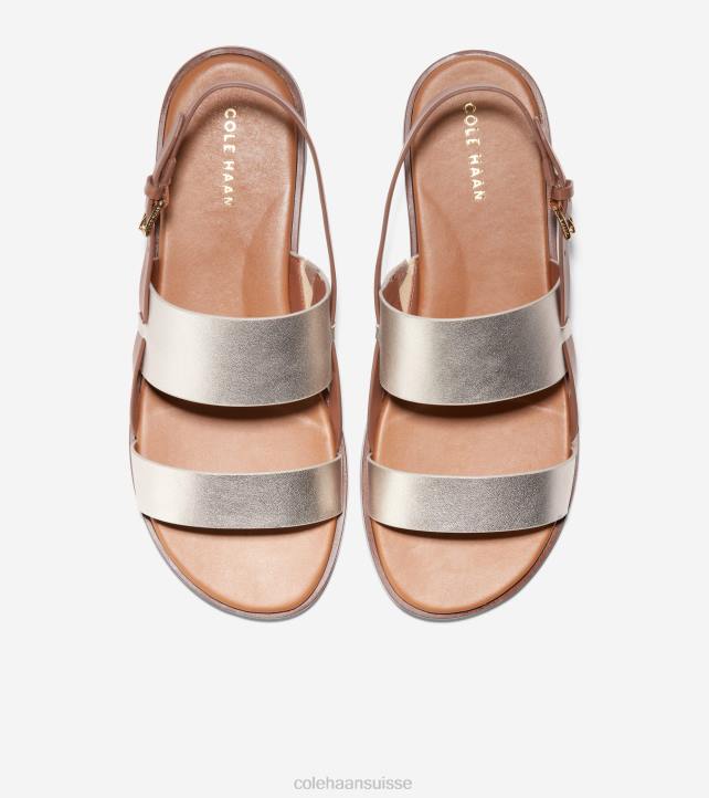 Cole Haan sandale plate flynn femmes PJ6N81 doux or-miel chaussure
