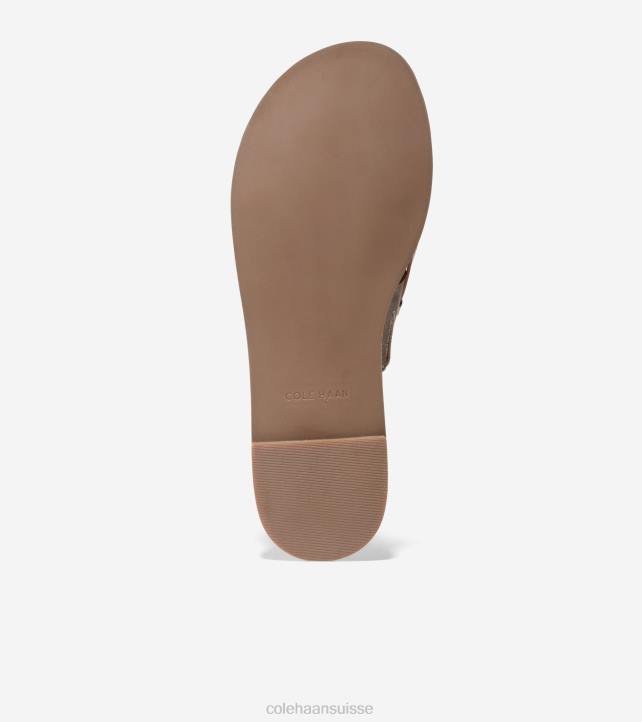 Cole Haan sandale plate flynn femmes PJ6N81 doux or-miel chaussure