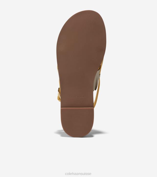 Cole Haan sandale plate flynn femmes PJ6N82 brume dorée-ivoire chaussure