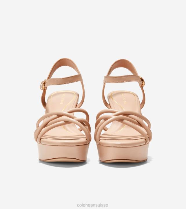Cole Haan sandale plateforme grove 95mm femmes PJ6N159 cuir nude chaussure