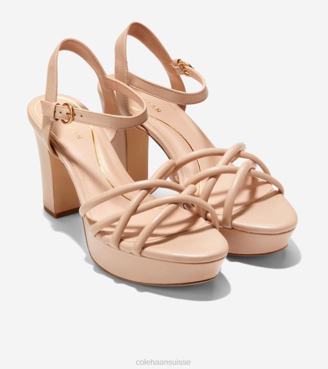 Cole Haan sandale plateforme grove 95mm femmes PJ6N159 cuir nude chaussure