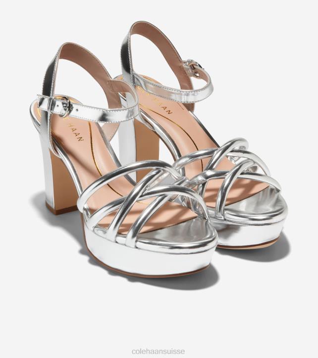 Cole Haan sandale à plateforme grove femmes PJ6N158 specchio d'argent chaussure