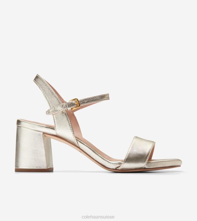Cole Haan sandale à talon carré josie femmes PJ6N74 or chaussure