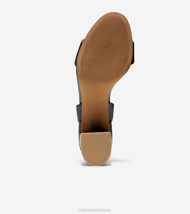 Cole Haan sandale à talon carré josie femmes PJ6N76 Cuir noir chaussure