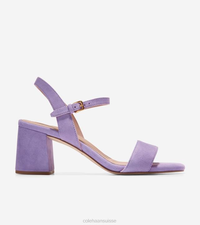 Cole Haan sandale à talon carré josie femmes PJ6N78 suède violet cachemire chaussure
