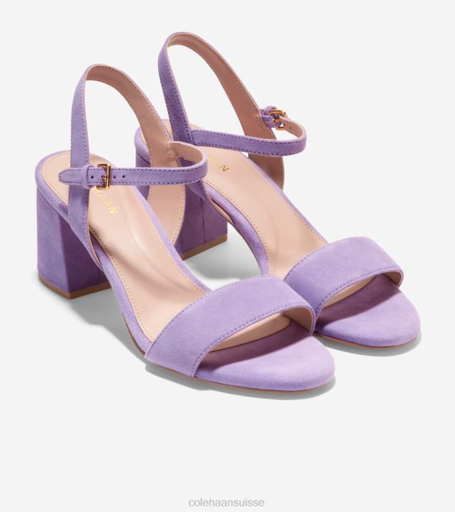 Cole Haan sandale à talon carré josie femmes PJ6N78 suède violet cachemire chaussure