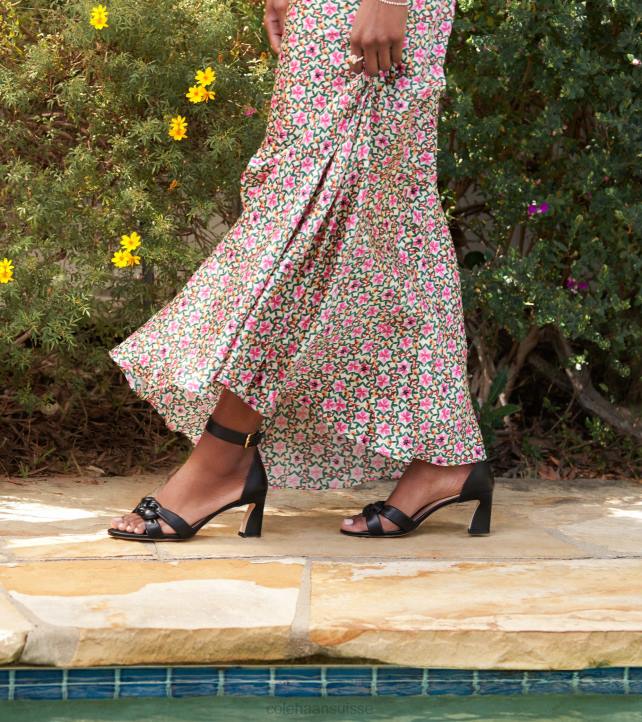 Cole Haan sandale tressée adella femmes PJ6N182 Cuir noir chaussure