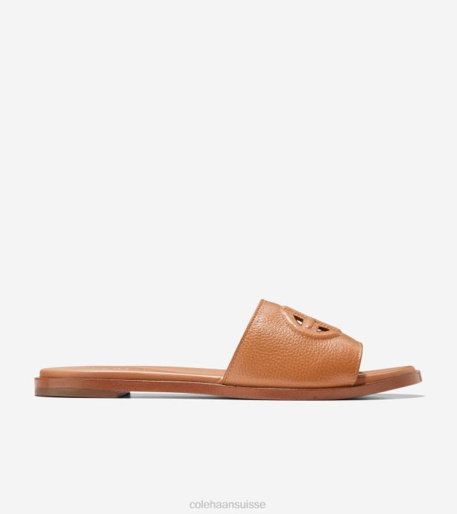 Cole Haan sandales flynn à logo femmes PJ6N62 cuir de noix de pécan chaussure