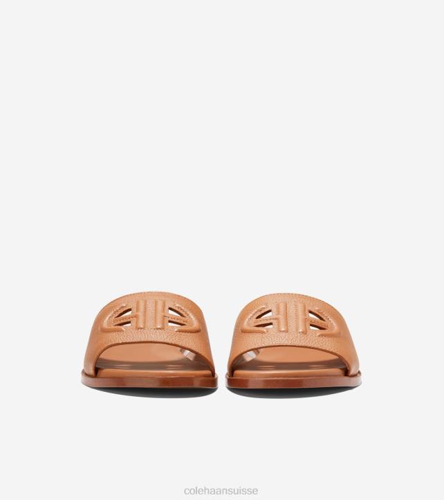 Cole Haan sandales flynn à logo femmes PJ6N62 cuir de noix de pécan chaussure