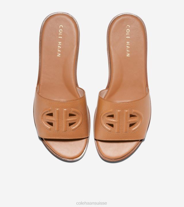 Cole Haan sandales flynn à logo femmes PJ6N62 cuir de noix de pécan chaussure