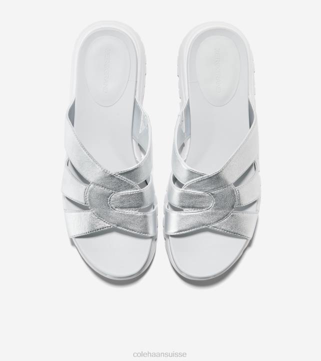 Cole Haan toboggan fendu zerogrand femmes PJ6N195 talc d'argent chaussure