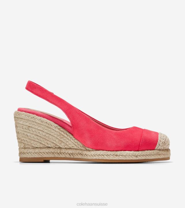 Cole Haan espadrilles compensées cloudfeel femmes PJ6N31 daim géranium chaussure