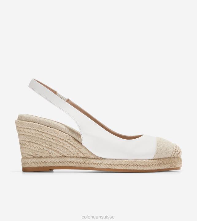 Cole Haan espadrilles compensées cloudfeel femmes PJ6N33 blanc naturel chaussure