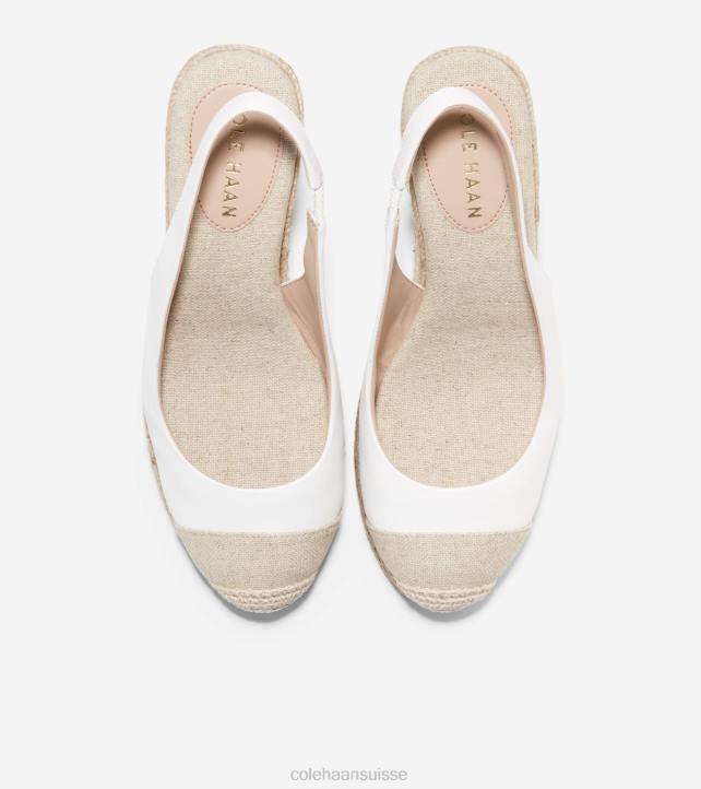Cole Haan espadrilles compensées cloudfeel femmes PJ6N33 blanc naturel chaussure