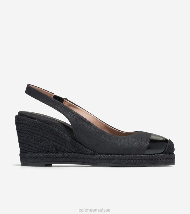 Cole Haan espadrilles compensées cloudfeel femmes PJ6N34 noir chaussure