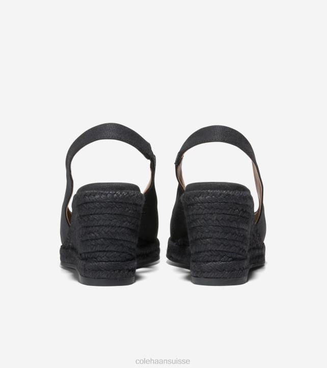 Cole Haan espadrilles compensées cloudfeel femmes PJ6N34 noir chaussure