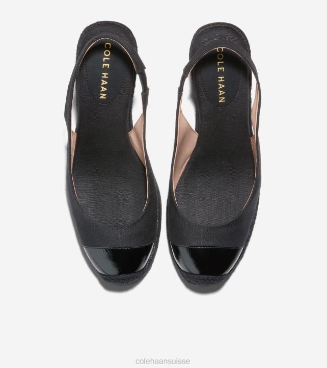 Cole Haan espadrilles compensées cloudfeel femmes PJ6N34 noir chaussure