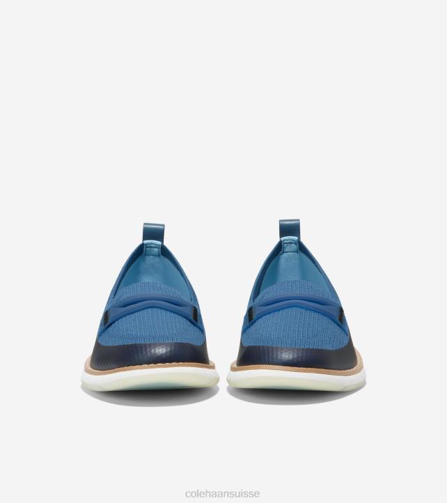 Cole Haan 4.zérogrand mocassin femmes PJ6N133 maille bleu-optic white stitchlite chaussure
