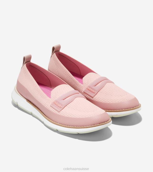 Cole Haan 4.zérogrand mocassin femmes PJ6N134 maille rose smoke-white stitchlite chaussure
