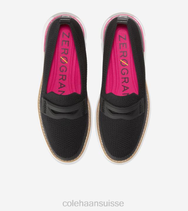 Cole Haan 4.zérogrand mocassin femmes PJ6N136 baie noire stitchlite-brillant chaussure