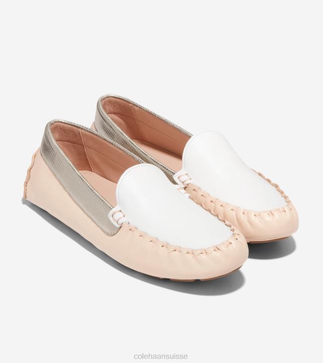 Cole Haan chauffeur evelyne femmes PJ6N65 beige-métallique-ivoire chaussure