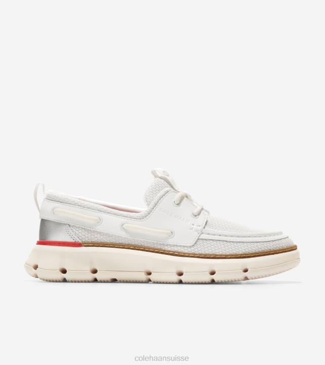 Cole Haan chaussure de bateau de régate 4.zerogrand femmes PJ6N17 blanc-rouge coquelicot chaussure