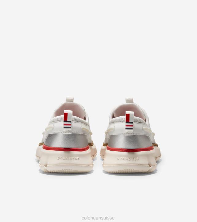 Cole Haan chaussure de bateau de régate 4.zerogrand femmes PJ6N17 blanc-rouge coquelicot chaussure