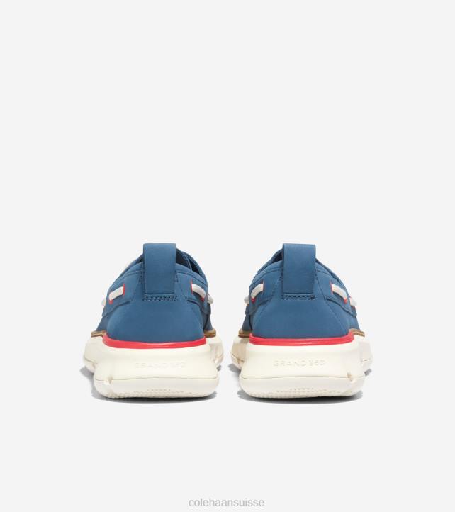 Cole Haan chaussure de bateau de régate 4.zerogrand femmes PJ6N19 enseigne bleu-feu rouge-ivoire chaussure
