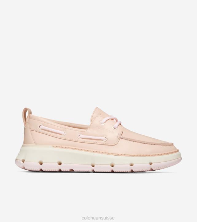 Cole Haan chaussure de bateau de régate 4.zerogrand femmes PJ6N20 tan-ivoire-eau de rose blanchie chaussure