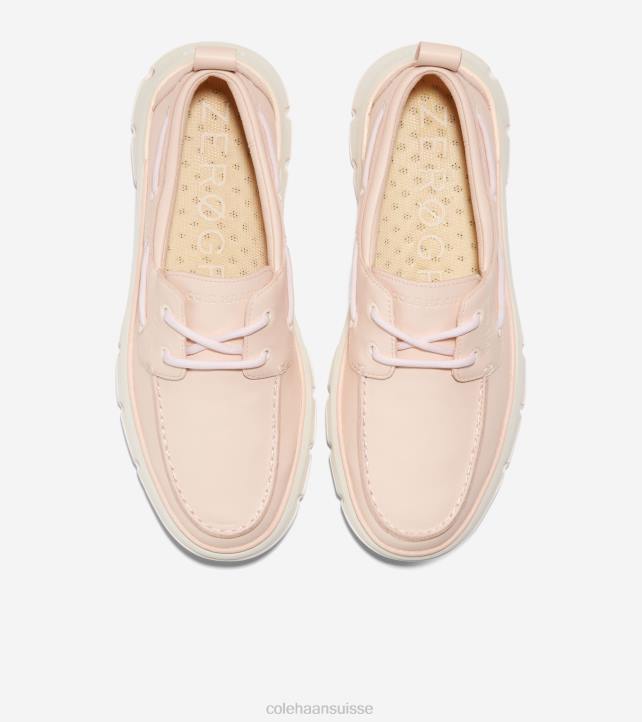 Cole Haan chaussure de bateau de régate 4.zerogrand femmes PJ6N20 tan-ivoire-eau de rose blanchie chaussure