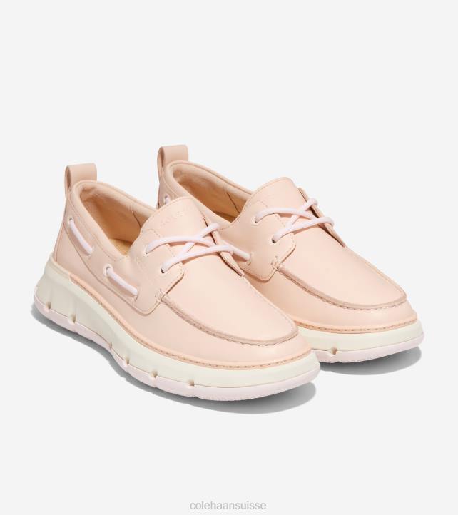 Cole Haan chaussure de bateau de régate 4.zerogrand femmes PJ6N20 tan-ivoire-eau de rose blanchie chaussure