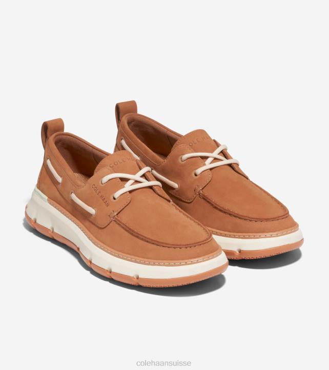 Cole Haan chaussure de bateau de régate 4.zerogrand femmes PJ6N21 noix de pécan-ivoire chaussure