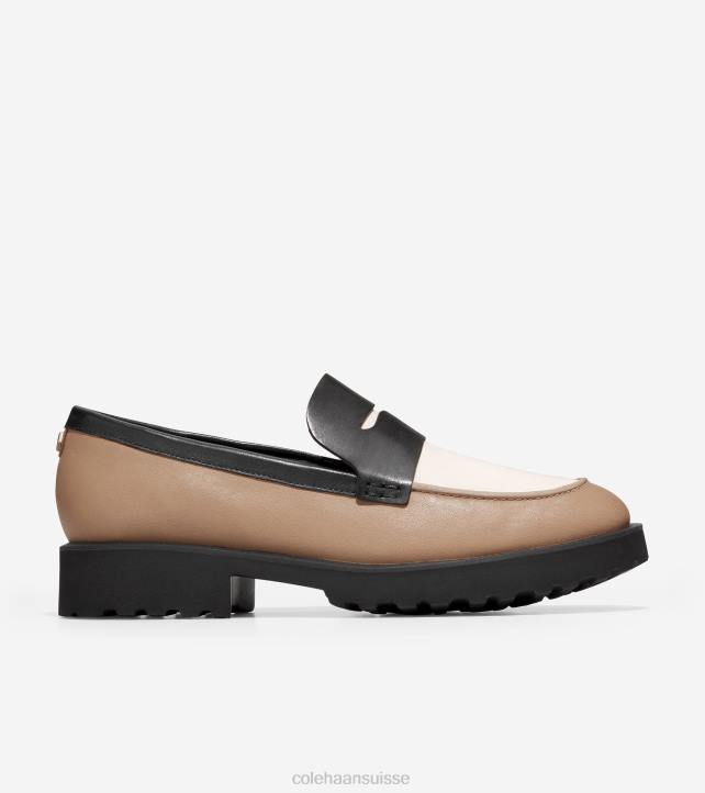 Cole Haan mocassin genevois femmes PJ6N245 bouleau beige-ivoire-noir chaussure