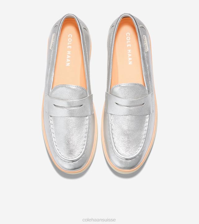 Cole Haan mocassins nantucket 2.0 femmes PJ6N94 argent métallisé-ivoire chaussure