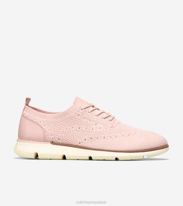 Cole Haan 4.zérogrand oxford femmes PJ6N104 maille rose smoke-ivoire stitchlite chaussure