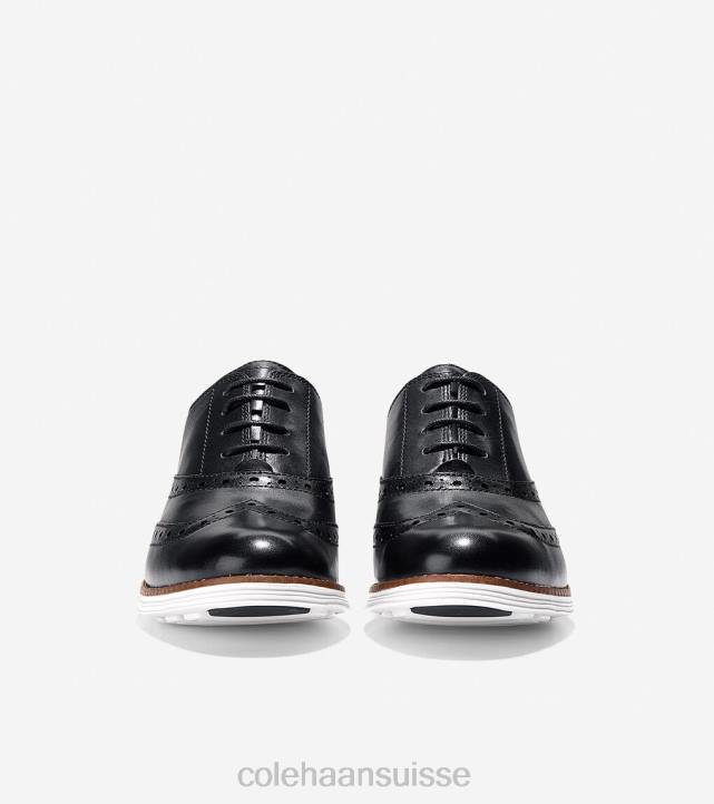 Cole Haan originalgrand oxford à bout d'aile femmes PJ6N232 noir-blanc optique chaussure