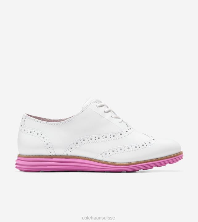 Cole Haan originalgrand oxford à bout d'aile femmes PJ6N233 cyclamen blanc optique chaussure