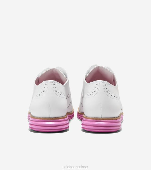 Cole Haan originalgrand oxford à bout d'aile femmes PJ6N233 cyclamen blanc optique chaussure