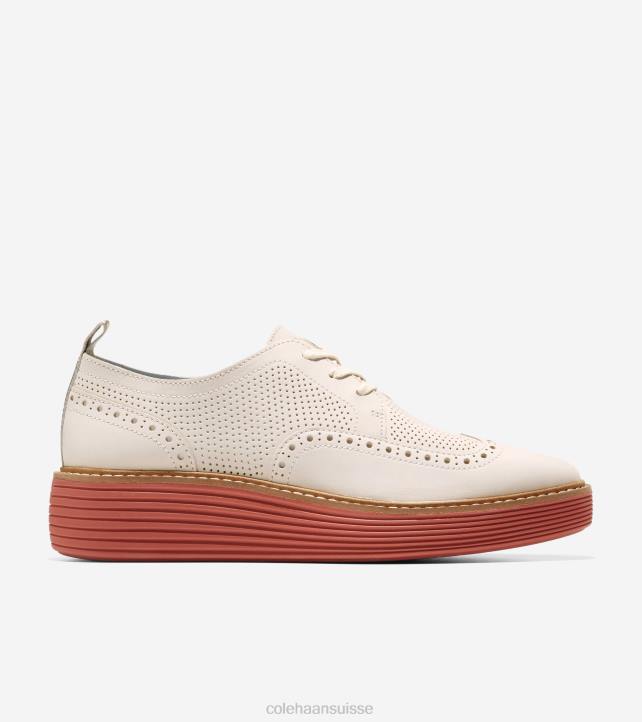 Cole Haan oxford à bout d'aile originalgrand platform femmes PJ6N167 aigrette-cinabre chaussure