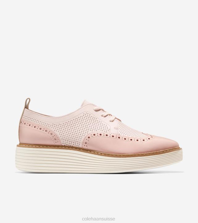 Cole Haan oxford à bout d'aile originalgrand platform femmes PJ6N168 eau de rose-rose fumé-ivoire chaussure