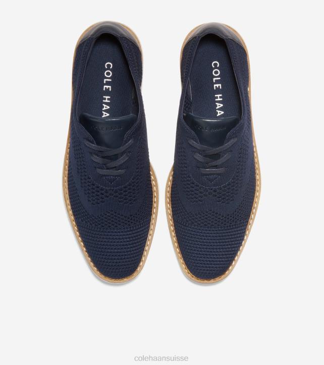 Cole Haan oxford à bout d'aile originalgrand platform femmes PJ6N214 blazer bleu marine-couture ivoire chaussure