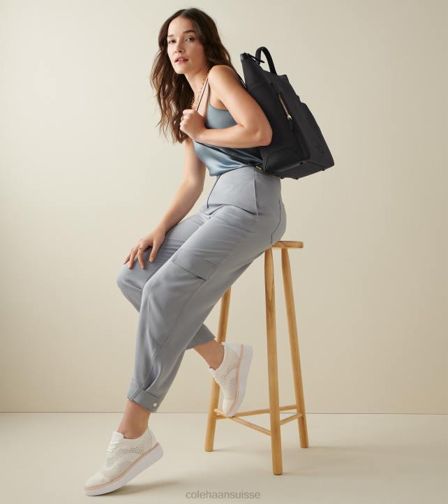 Cole Haan oxford à bout d'aile originalgrand platform femmes PJ6N215 blanc optique-argent métallisé stitchlite-nimbus cloud chaussure