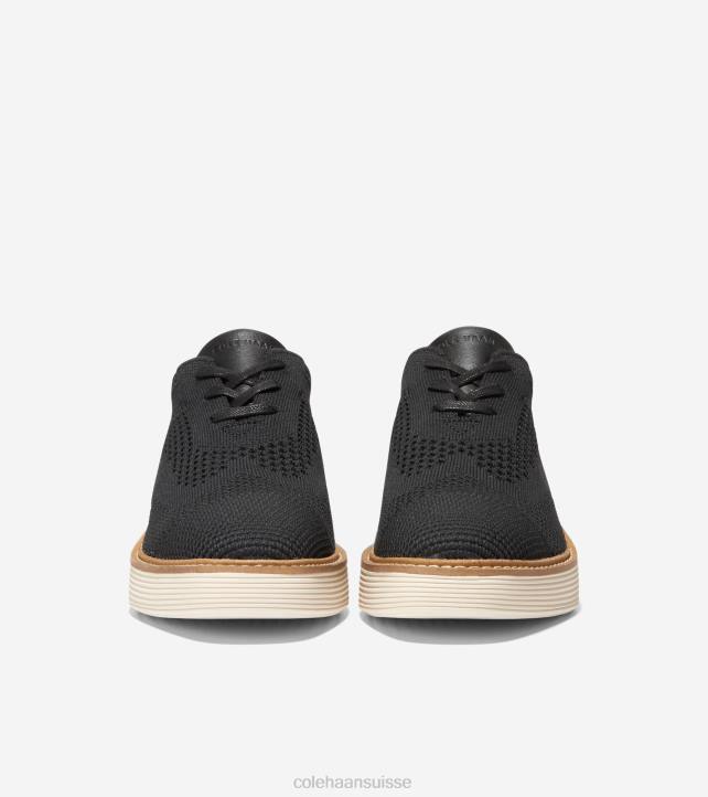 Cole Haan oxford à bout d'aile originalgrand platform femmes PJ6N216 noir stitchlite-ivoire chaussure