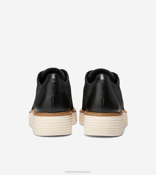 Cole Haan oxford à bout d'aile originalgrand platform femmes PJ6N216 noir stitchlite-ivoire chaussure