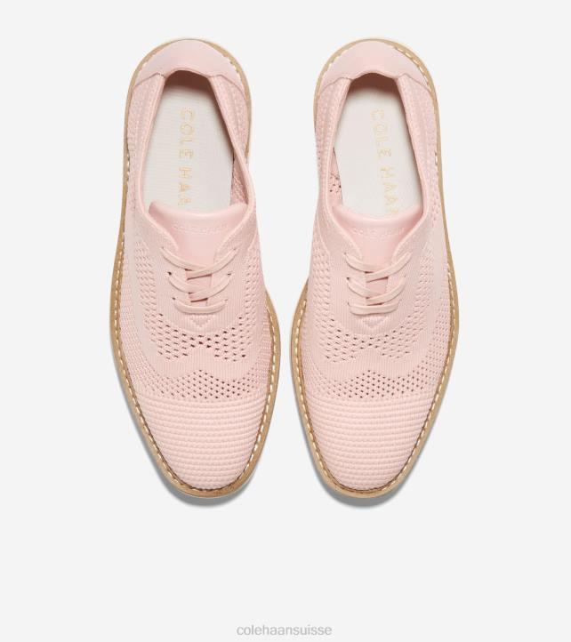 Cole Haan oxford à bout d'aile originalgrand platform femmes PJ6N217 rose smoke stitchlite-ivoire chaussure