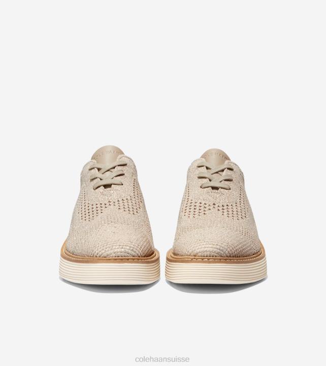 Cole Haan oxford à bout d'aile originalgrand platform femmes PJ6N218 seigle tricot-ivoire stitchlite chaussure
