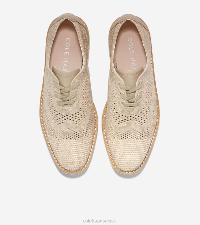 Cole Haan oxford à bout d'aile originalgrand platform femmes PJ6N218 seigle tricot-ivoire stitchlite chaussure