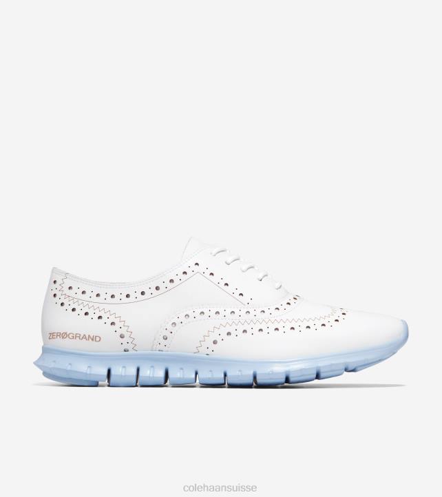 Cole Haan oxford à bout d'aile zerogrand femmes PJ6N153 blanc optique-bleu oxford chaussure