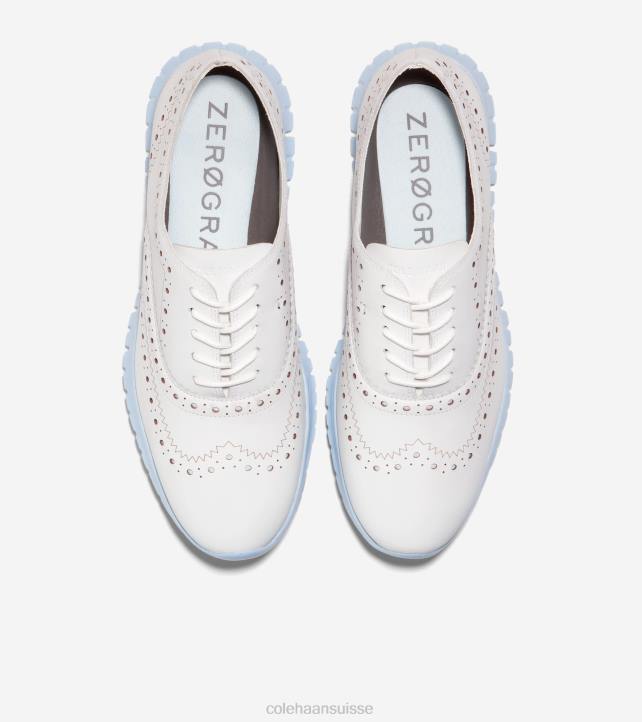 Cole Haan oxford à bout d'aile zerogrand femmes PJ6N153 blanc optique-bleu oxford chaussure