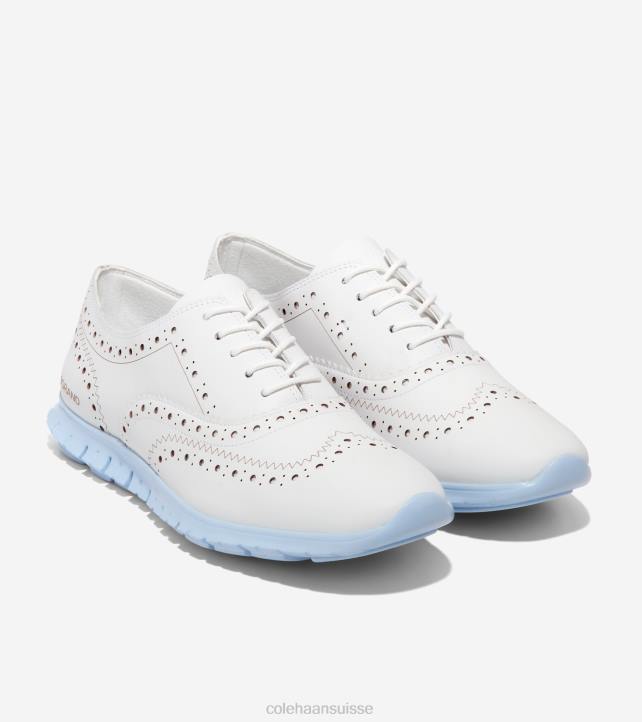 Cole Haan oxford à bout d'aile zerogrand femmes PJ6N153 blanc optique-bleu oxford chaussure